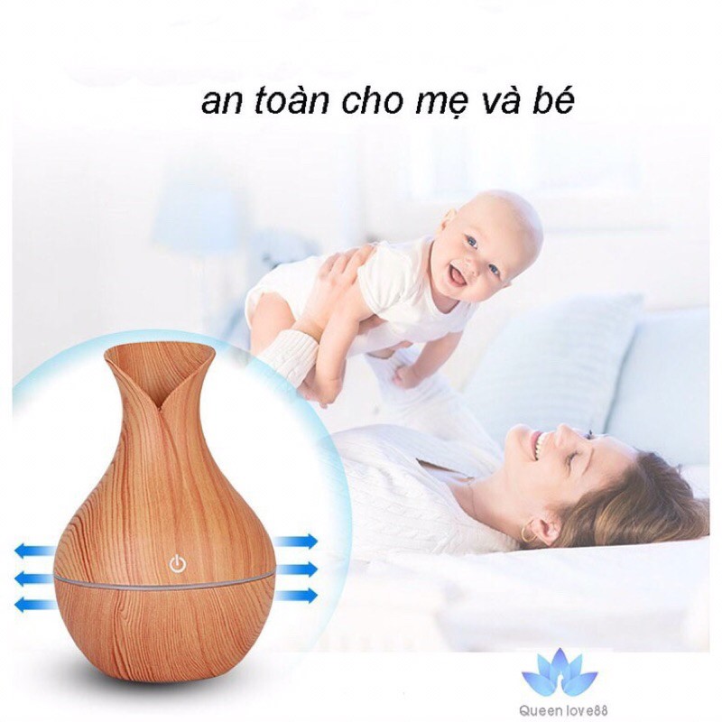 Máy Phun Sương Tạo Độ Ẩm, Khuếch Tán Tinh Dầu Vân Gỗ Cổ Cao