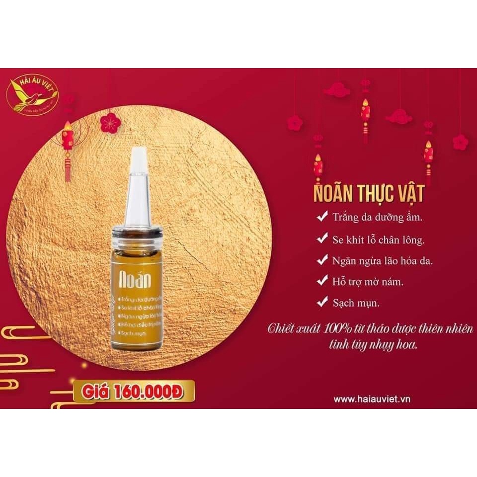 (2 Chai)Noãn Thực Vật Dưỡng Trắng Da Căng Bóng Chính Hãng Hải Âu 12ml