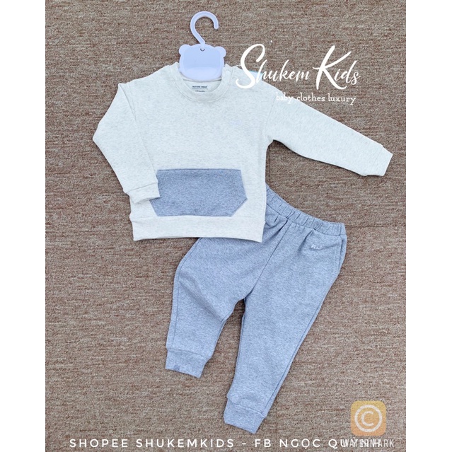 Nature wear - Bộ dài tay nỉ ấm áp bé trai gái