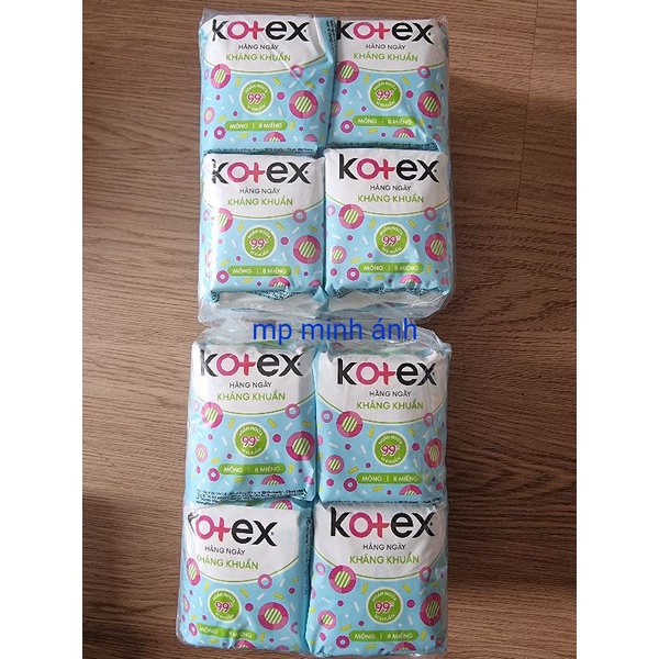 Băng vệ sinh kotex hàng ngày kháng khuẩn 8 miếng /gói