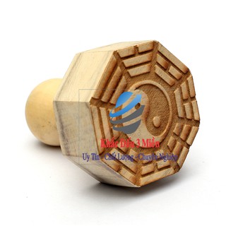 Dấu triện bát quái,con dấu bát quái,giá rẻ,sắc nét,sản phẩm từ gỗ