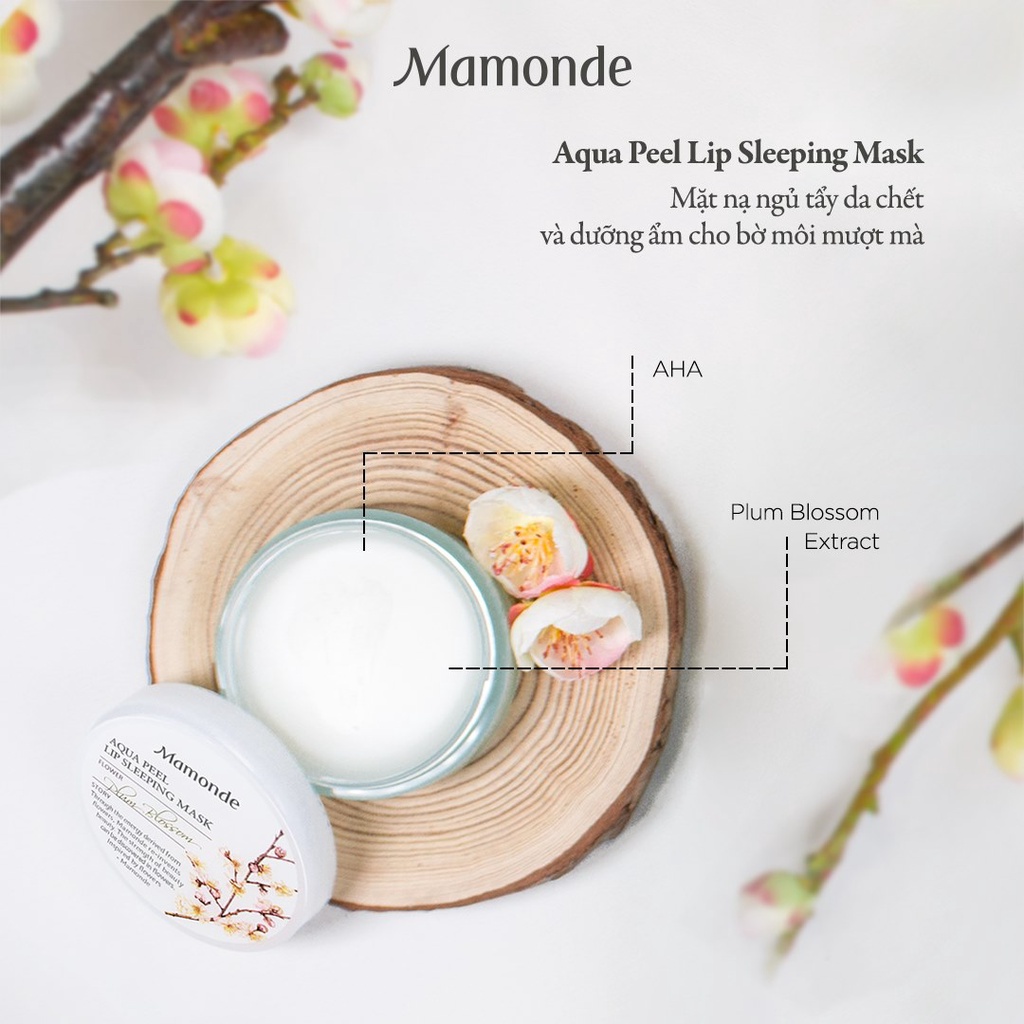 Mặt Nạ Ngủ Môi Mamonde Aqua Peel Lip Sleeping Mask Dưỡng Ẩm Và Loại Bỏ Da Chết 20g