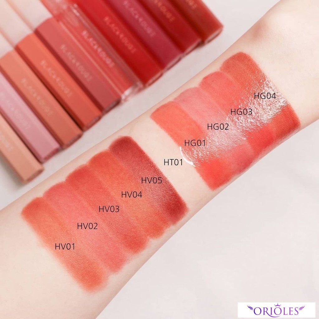 Son Kem Black Rouge Half N Half Water Velvet/  Water Glow/ Tangle Bóng 3.5gr Hàn Quốc chính hãng