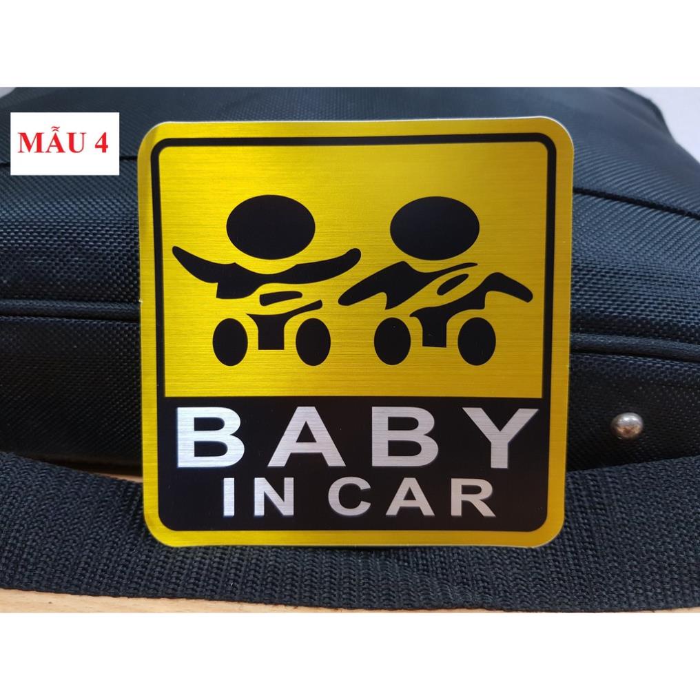 Tem Chữ BABY IN CAR Phản Quang Dán Sau Xe Ô Tô