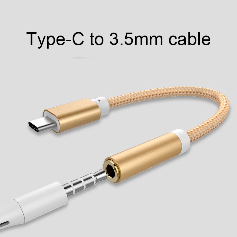 Dây cáp âm thâm chuyển đổi từ cổng C sang cổng cắm 3.5mm cho điện thoại Xiaomi Huawei