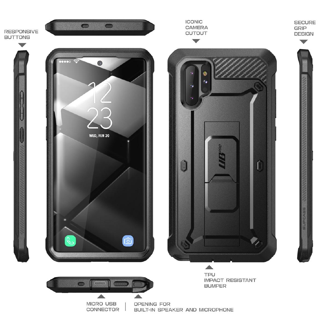 Ốp điện thoại SUPCASE bảo vệ toàn diện chống sốc có giá đỡ cho Samsung Galaxy Note 10+ 5G