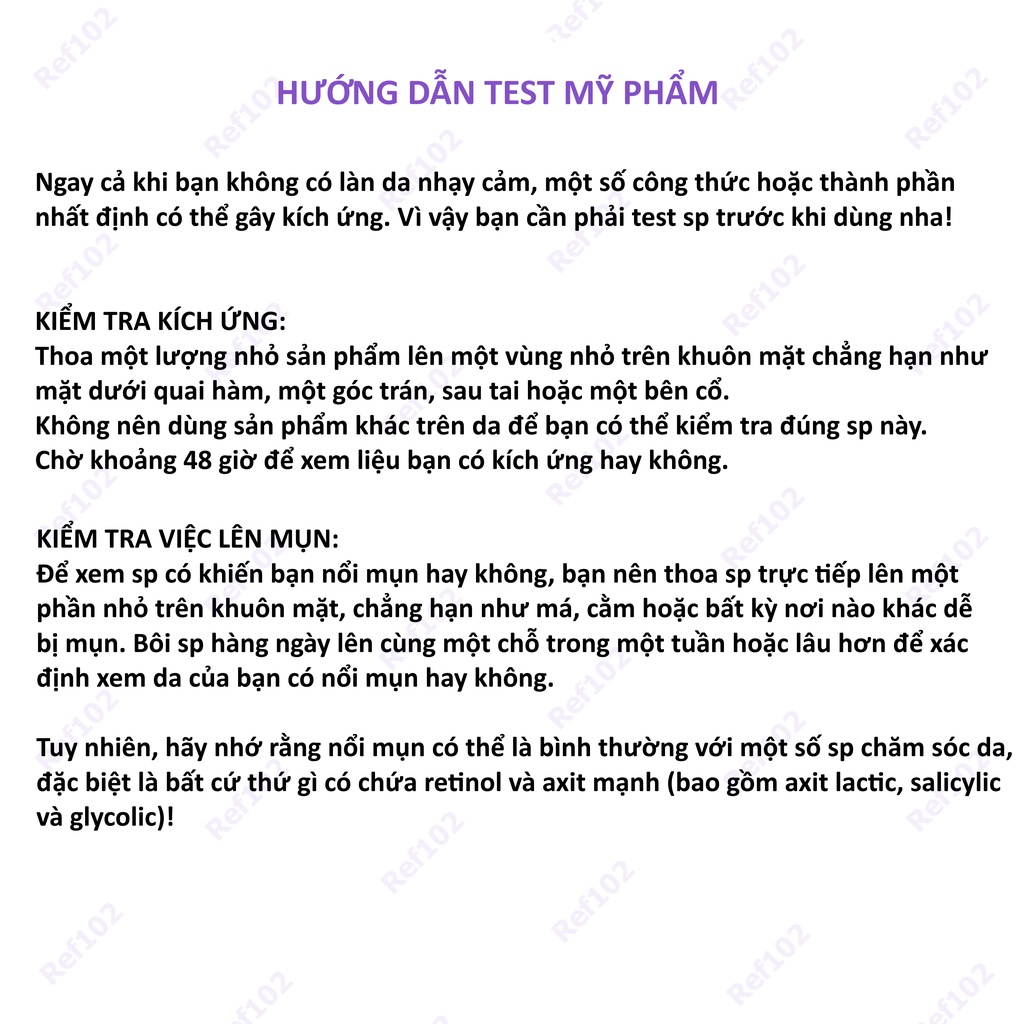 Sample / minisize giảm mụn mờ thâm cho da dầu (niacinamide , bha , vitamin C...)