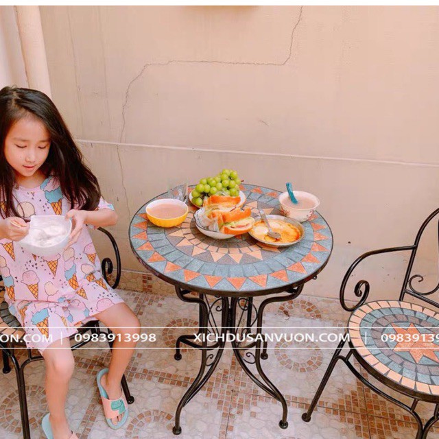 Bàn Ghế Ngoài Trời Mặt Đá Cao Cấp BG01