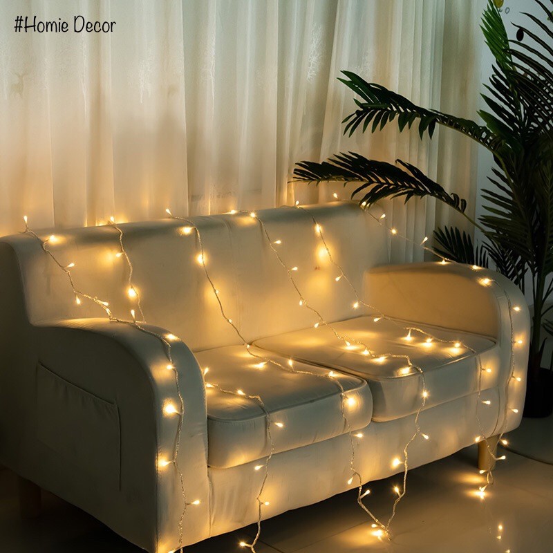 Dây đèn đom đóm có sẵn pin trang trí phòng ngủ - Đèn decor fairy light hot trend