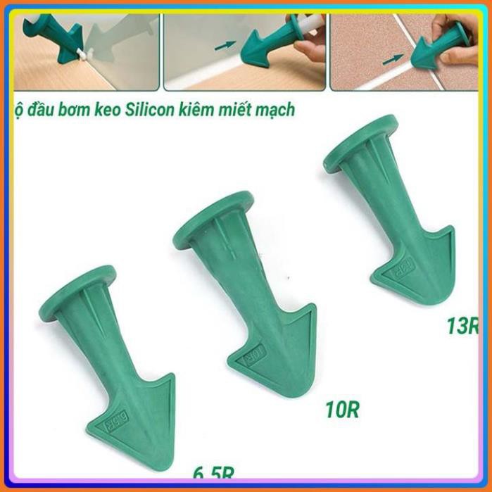 Bộ đầu bơm keo silicone kiêm miết mạch silicon kèm dụng cụ làm sạch