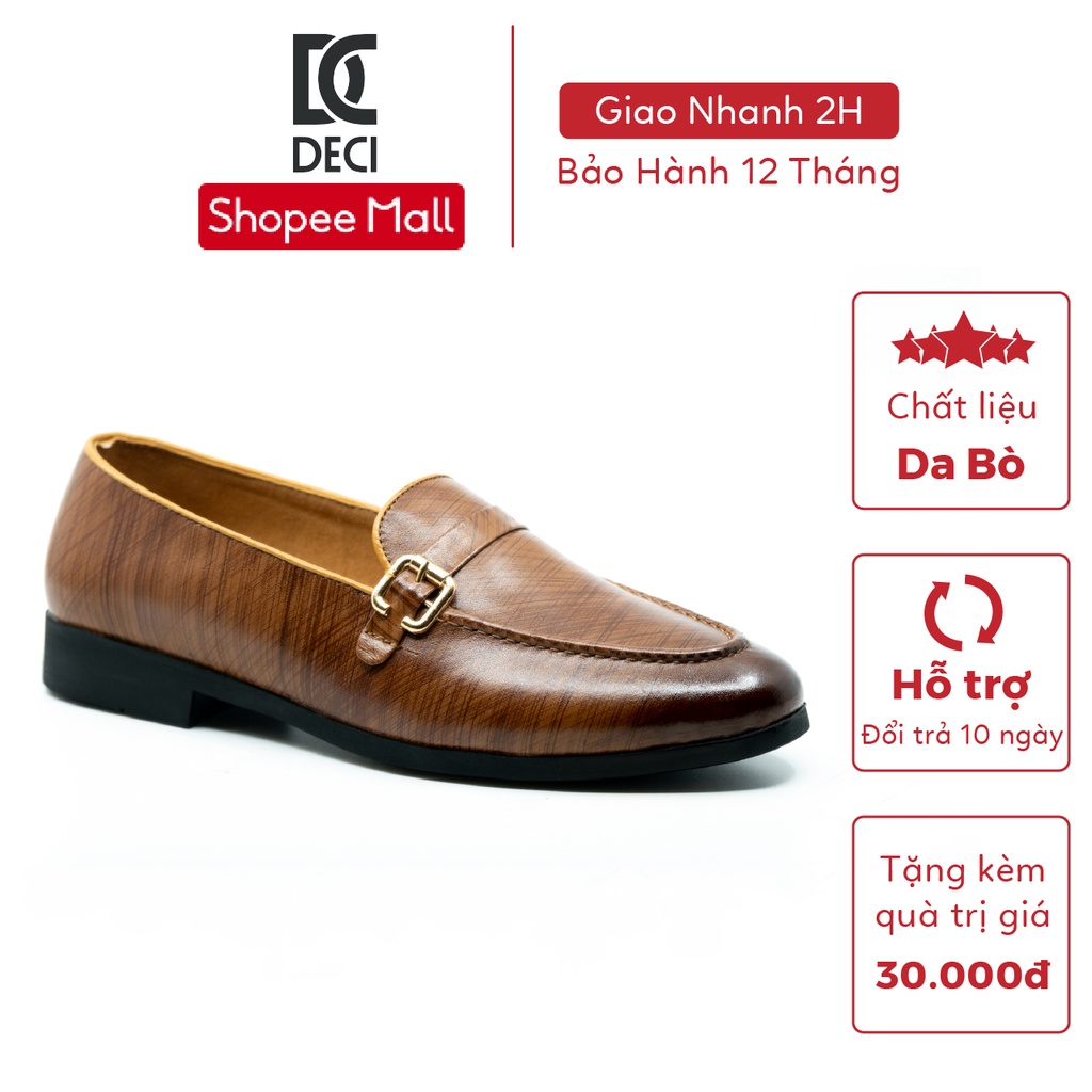 Giày lười da bò công sở DECI DB 6 Loafer màu nâu