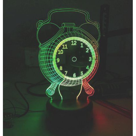 Đèn led đồng hồ 3D