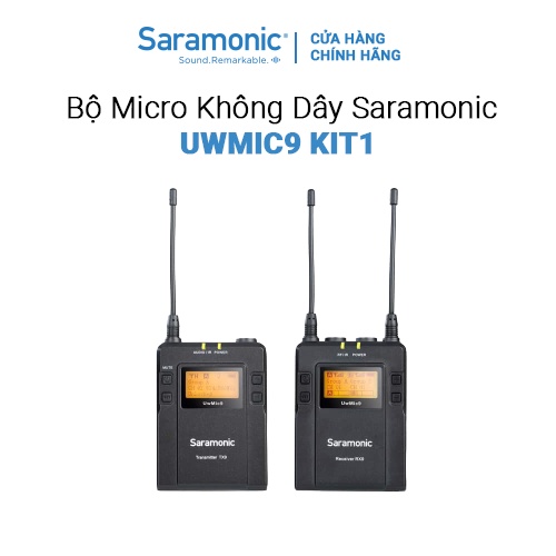 [Mã ELHACE giảm 4% đơn 300K] Bộ Micro Thu Âm Không Dây Saramonic Uwmic9 Kit1 - Bảo Hành Chính Hãng 24 tháng