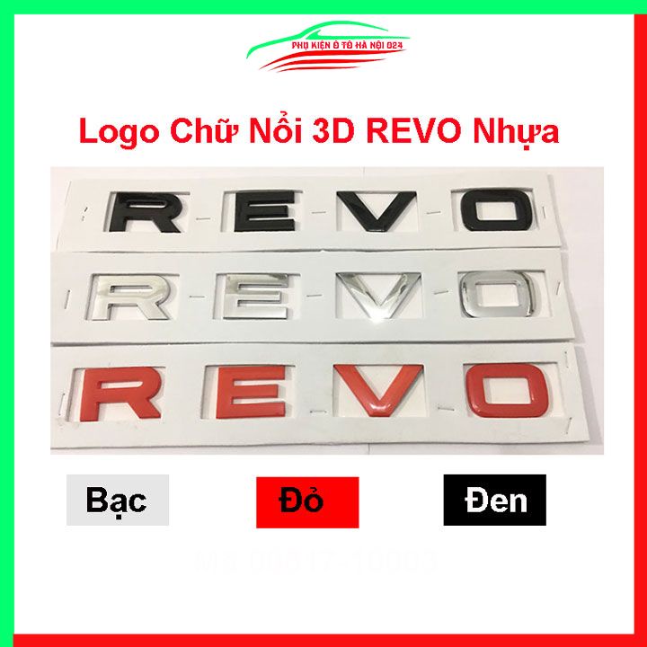 Logo Chữ Nổi REVO 3 Màu Đỏ, Đen, Bạc Cho Hilux