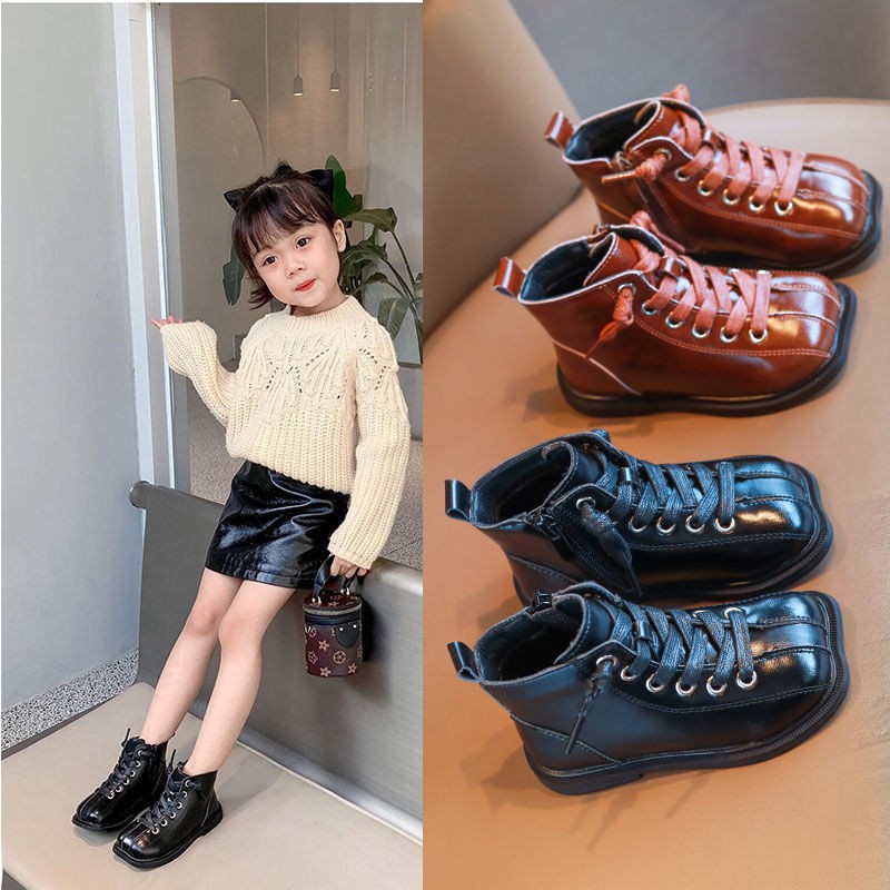 Giày Bốt Cổ Cao Thời Trang Sành Điệu Cao Cấp Cho Bé 2-7 Tuổi