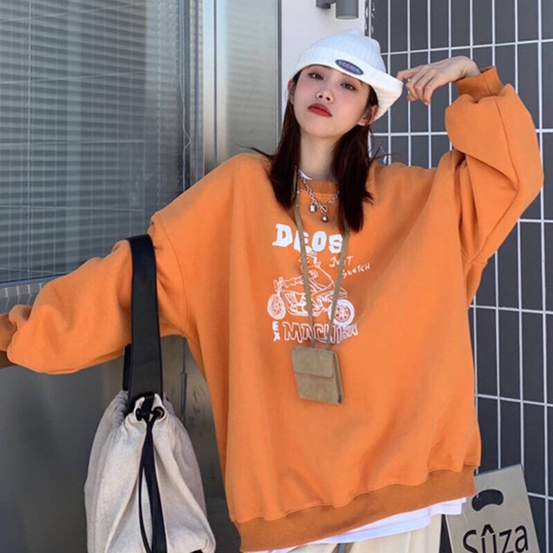 ÁO NỈ BÔNG HAIQUANG UNISEX OVERSIZE FORM TO NỈ DÀY CỔ TRÒN DỄ PHỐI ĐỒ CỰC CÁ TÍNH | BigBuy360 - bigbuy360.vn