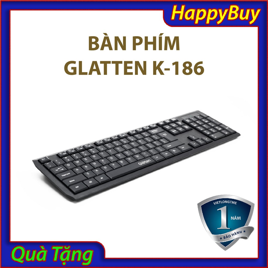 Bàn Phím Không Dây Glatten K-186 (Đen) | BigBuy360 - bigbuy360.vn