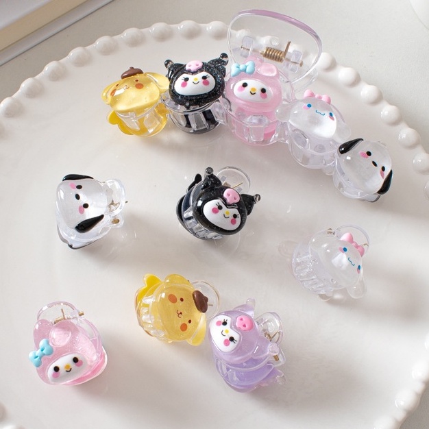 Kulomi Yugui Kẹp Tóc Đuôi Ngựa Trong Suốt Hình Chú Chó Hoạt Hình Ngọt Ngào