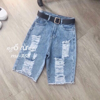Quần Jeans Ngố Nữ Rách Nhiều ☀️