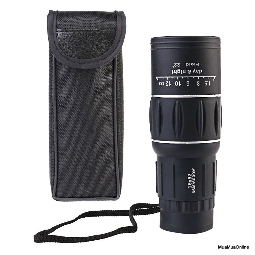 ❤️Freeship❤️ Ống Nhòm Một Mắt Siêu Nét Bushnell Monocular 16x52 66m/8000m Cao Cấp + Tặng Kèm Túi Đựng