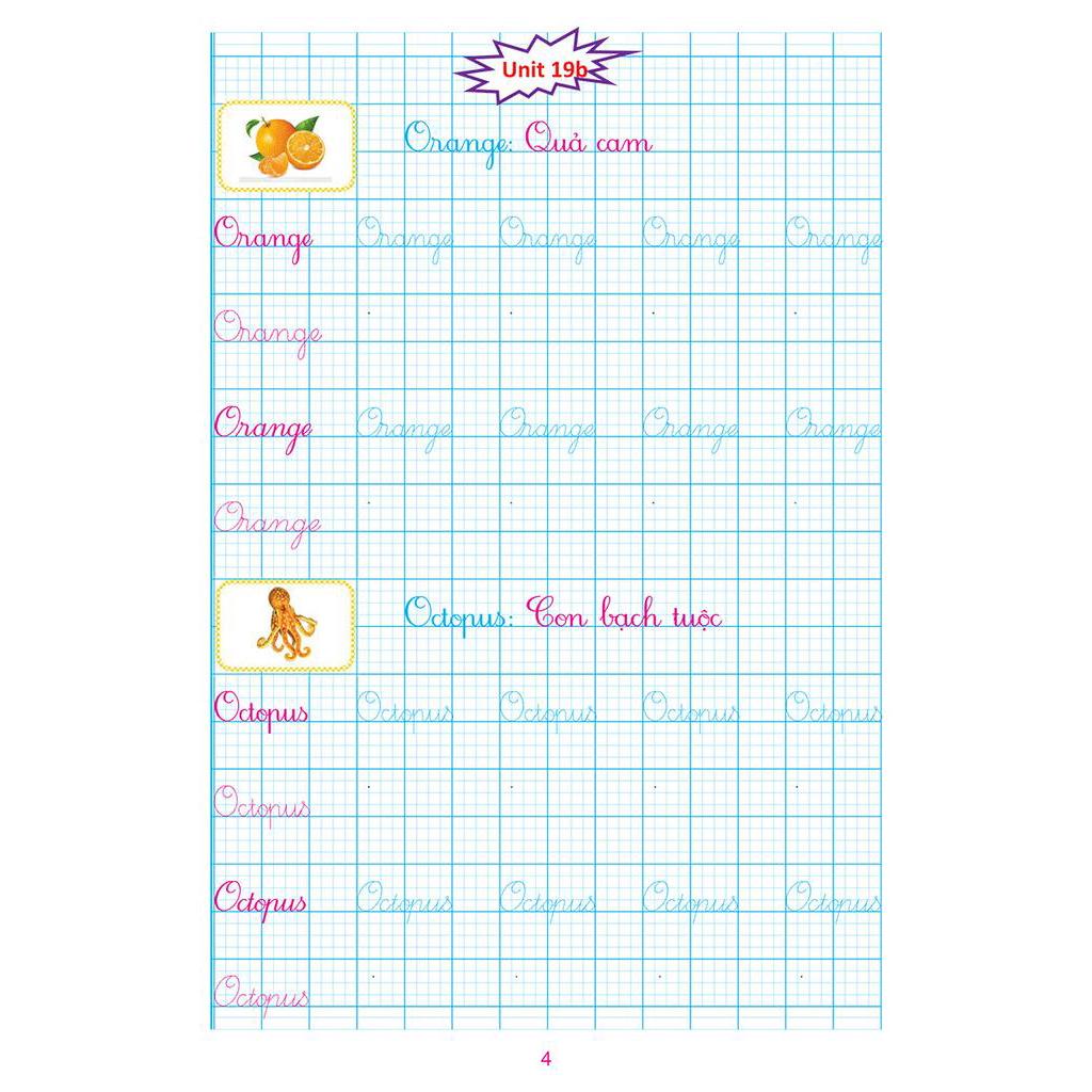 Sách Luyện Viết Tiếng Anh Trình Bày Trên Giấy Ô Li Dành Cho Học Sinh Lớp 1 - Tập 2