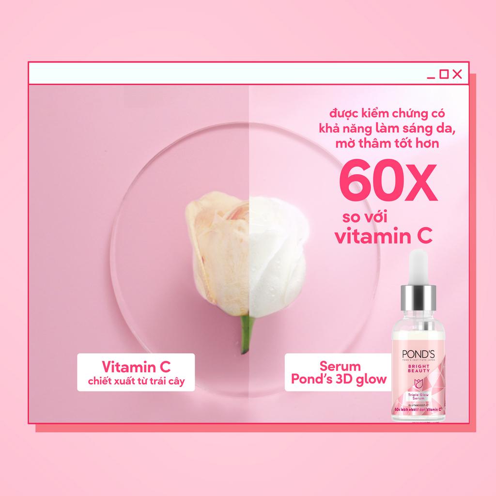 Combo 2 serum Pond's dưỡng sáng mờ thâm 3D Glow 30g/chai