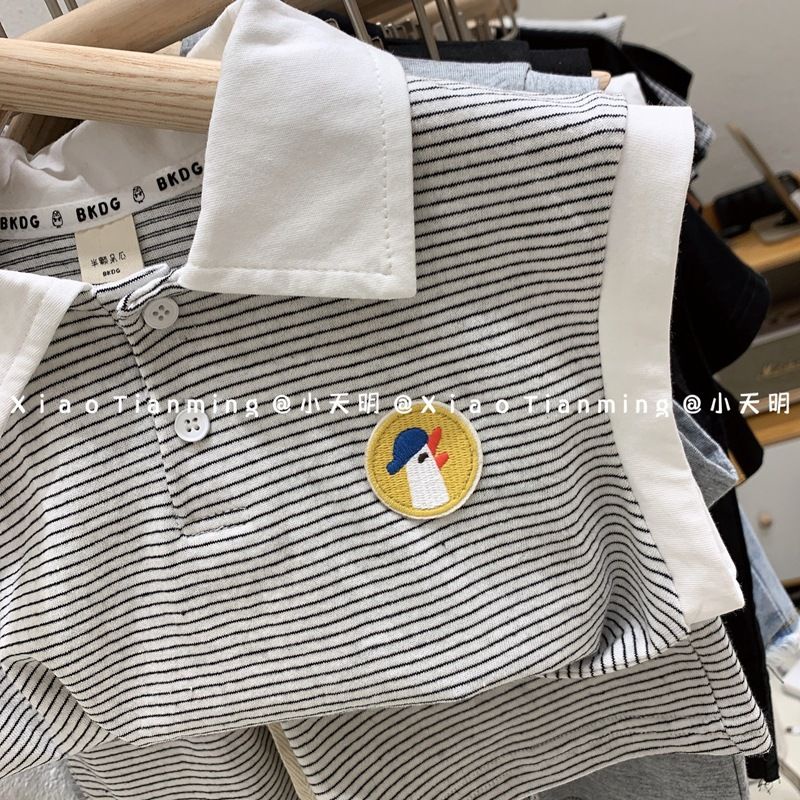 [Babycat] Hàng Có Sẵn Set Áo Thun Tay Ngắn + Quần Dài Họa Tiết Kẻ Sọc Phong Cách Nhật Bản Hàn Quốc Nhật Bản 2022 Mùa Hè Cho Bé Trai Bé Gái