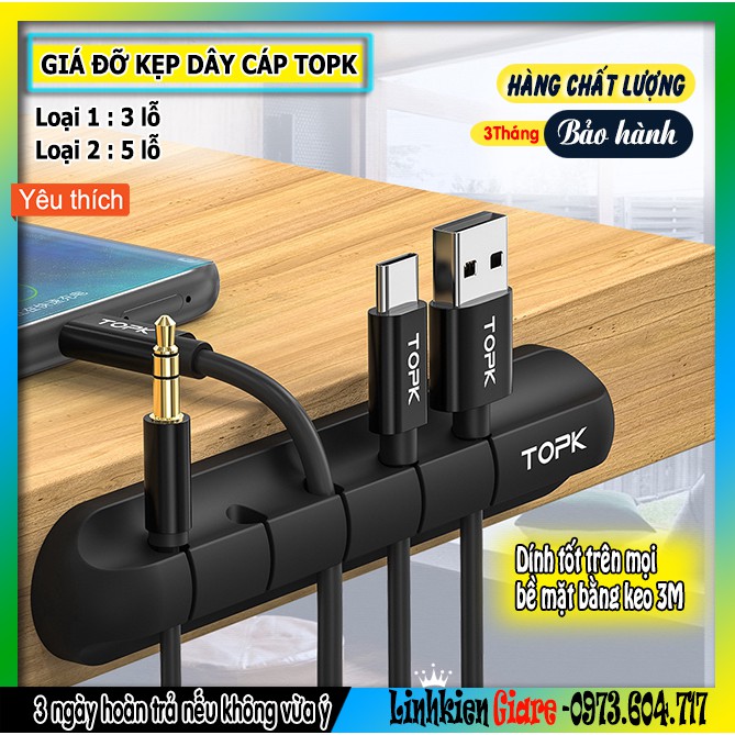 GIÁ ĐỠ KẸP DÂY CÁP CHUỘT - TAI NGHE TOPK (GIÚP BÀN LÀM VIỆC, XE HƠI GỌN GÀNG - NGĂN NẮP VÀ CHUYÊN NGHIỆP) | BigBuy360 - bigbuy360.vn