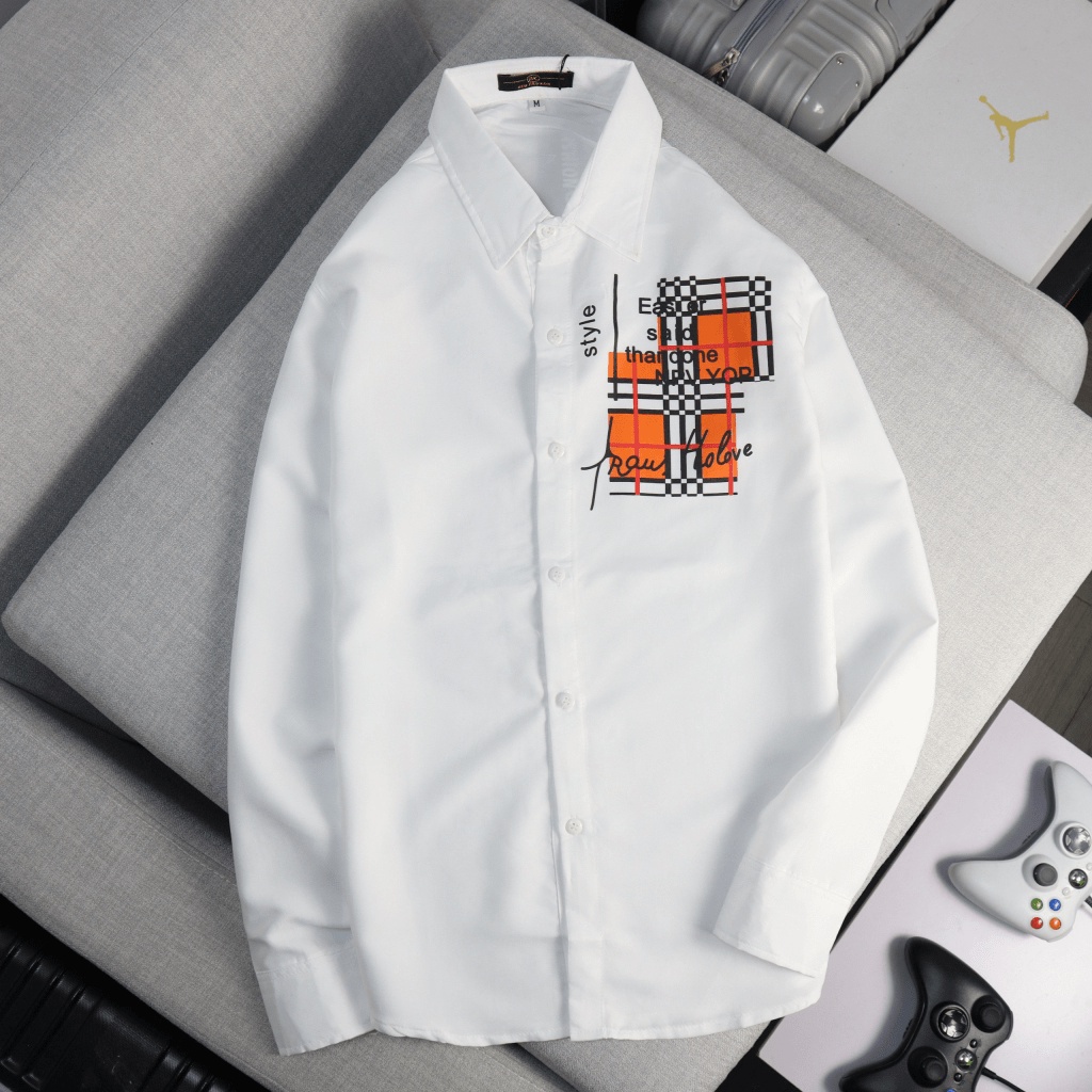 (HCM) ÁO SƠ MI TRẮNG  NAM DÀI TAY NHIỀU MẪU HỌA TIẾT ĐỘC LẠ , MỚI MẺ CHO ANH EM LỰA CHỌN KOKO MI FASHION