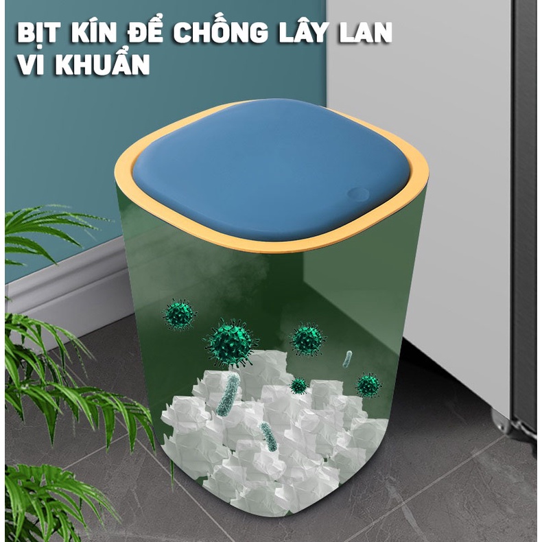 Thùng Rác Nhựa Cao Cấp Chống Thấm Nước Dùng Cho Phòng Bếp, Phòng Ngủ, Văn Phòng Nhỏ Gọn DOKEY99