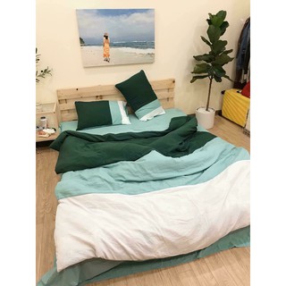 Bộ vỏ chăn ga gối cotton đũi cao cấp 1m8x2m
