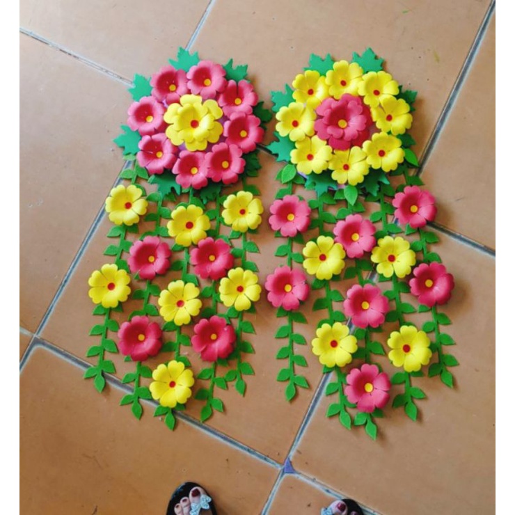 Giỏ hoa treo tường trang trí lớp mầm non