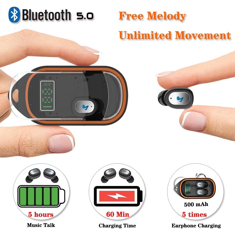Tai nghe không dây thể thao X21S Bluetooth 5.0 có hộp sạc tiện lợi | BigBuy360 - bigbuy360.vn