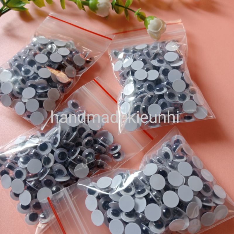 100 CHIẾC  MẮT THÚ - SIZE 8mm - 10mm gắn thú nhồi bông, hình trang trí các loại