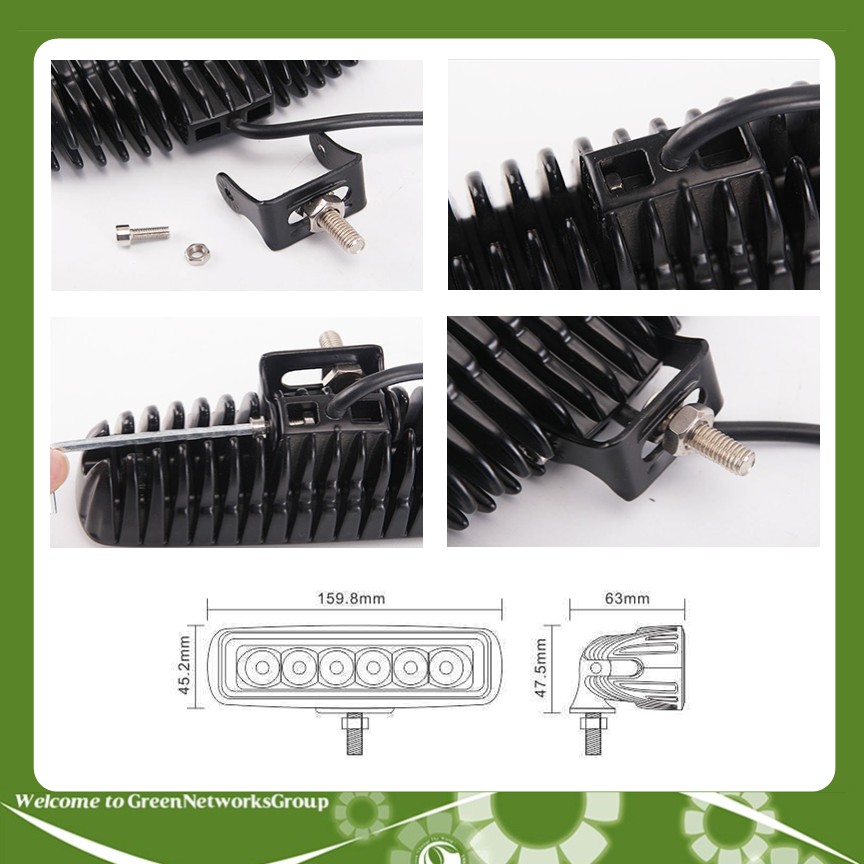 Đèn led trợ sáng C6 dài lồi đi phượt  dành cho xe máy