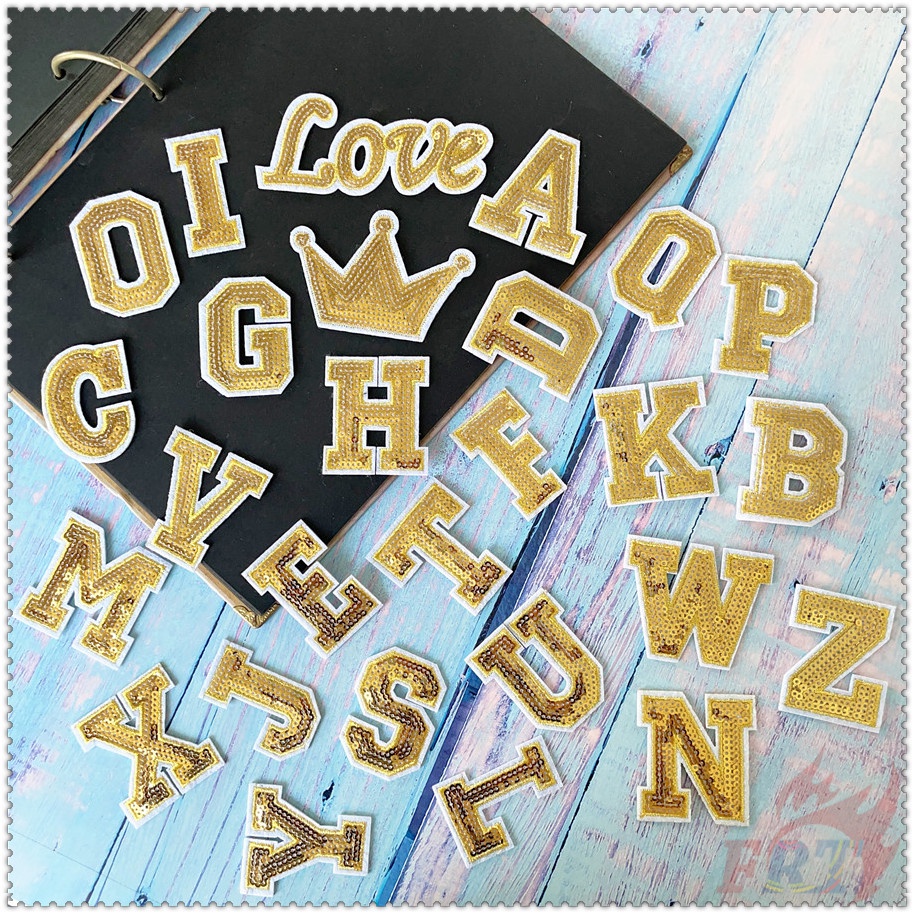 1 miếng dán ủi quần áo hình chữ cái &amp; Love &amp; Crown