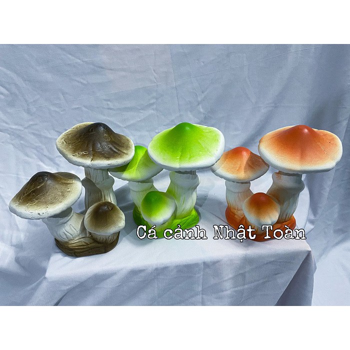 NẤM BẰNG SỨ TRANG TRÍ BỂ CÁ NON BỘ RỘNG 6CM CAO 12CM