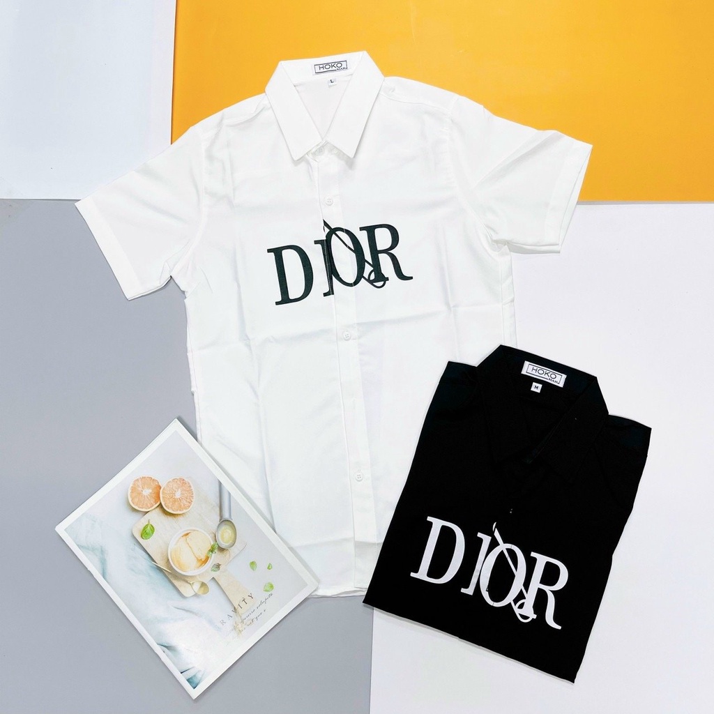 Áo sơ mi phối ngắn tay lụa DIO phối hàn vải dày đẹp mẫu mới cực chất