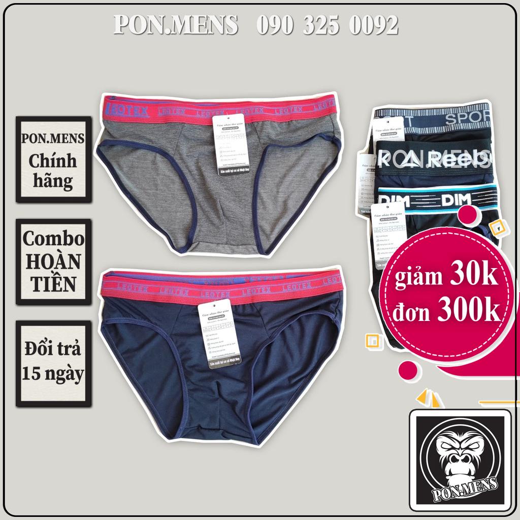 Quần lót nam, quần sịp nam co giãn màu đen xanh tím nâu Pon.mens