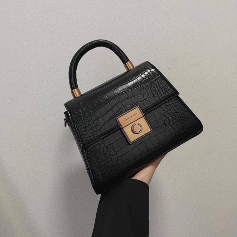 Túi cê ka da rắn có quai size 21 hàng cao cấp