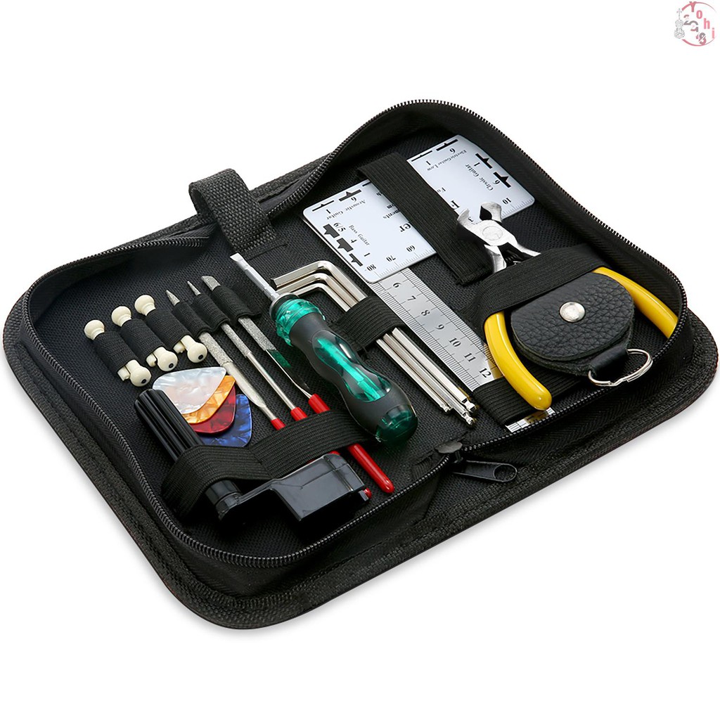 ♫ ammoon Guitar Repairing Maintenance Cleaning Tool Kit Includes String Action Ruler & Gauge Measuring Tool & Hex Wrench