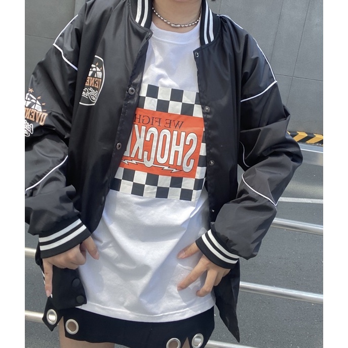 BOMBER DVEN form rộng Ulzang màu ĐEN/BE /JAYSTOREE2❤️ Áo Jacket form rộng