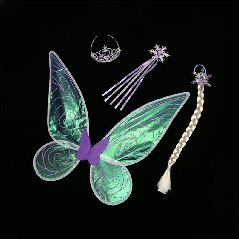 Bộ Tóc Giả Hóa Trang Thiên Thần Có Cánh Lấp Lánh Dễ Thương Cho Bé Gái