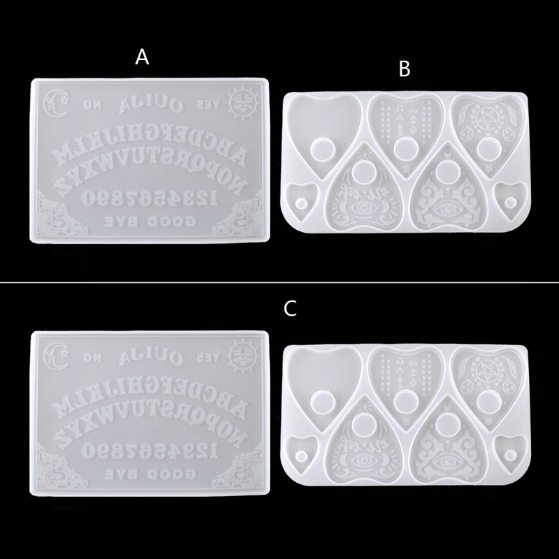 Set 2 Khuôn Silicon Làm Móc Khóa / Trang Sức Hình Bảng Ghi Kế Hoạch Ouija