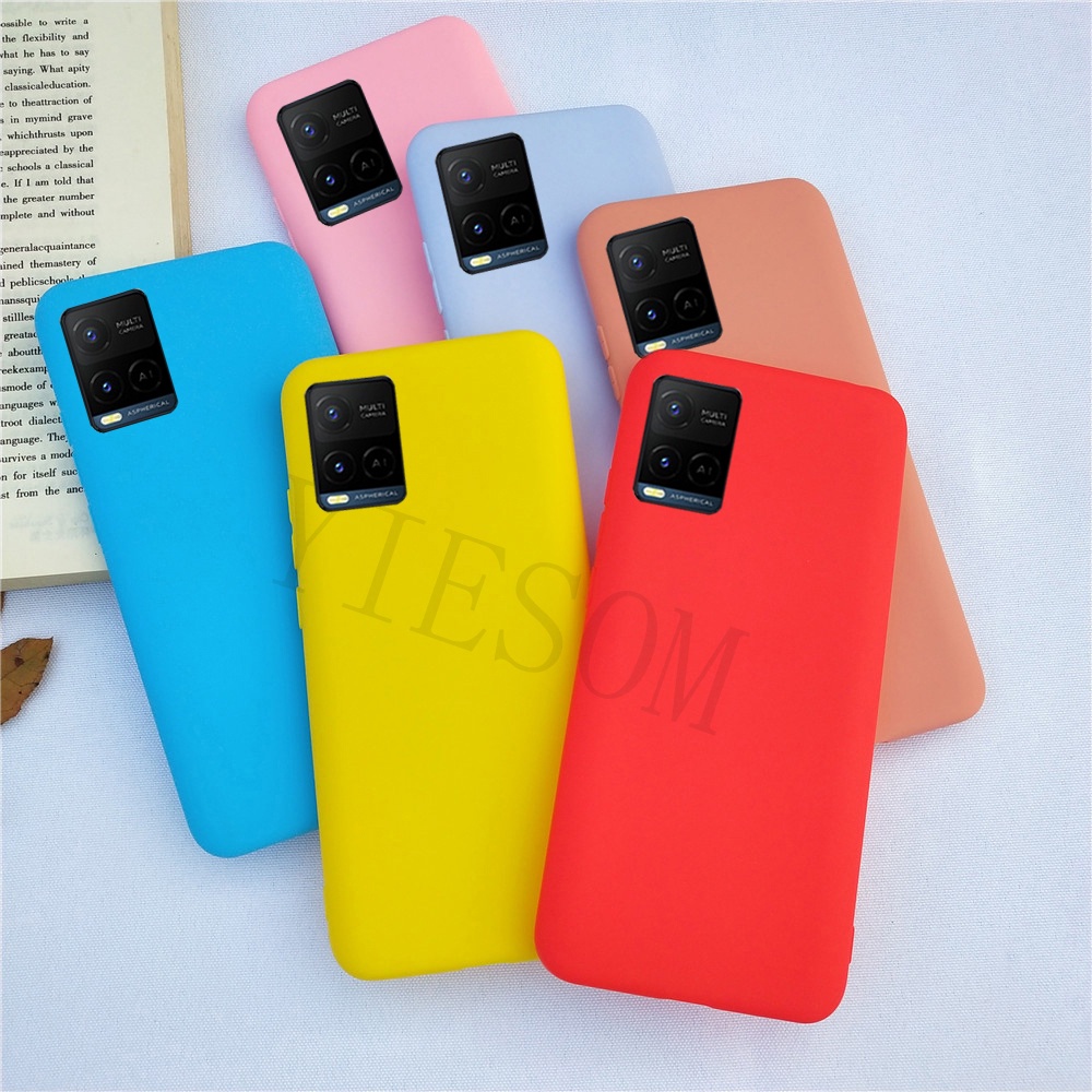 Ốp điện thoại TPU dẻo màu sắc ngọt ngào đơn giản thời trang cho VIVO Y21 2020 Y21S Y33S