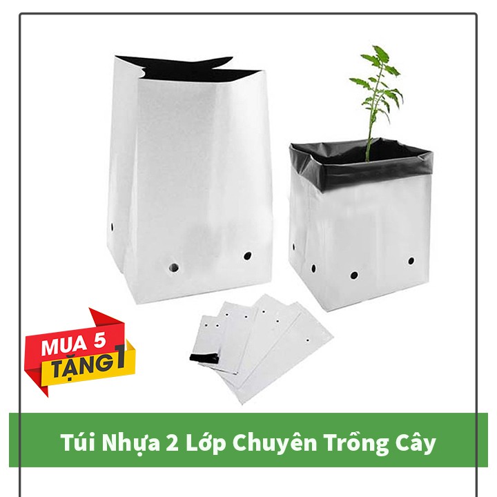 10 Túi Nhựa Trồng Cây 2 Lớp( 20*40 ) -Tiện Dụng, Dễ Sử Dụng, Phù Hợp Trồng Rau, Hoa