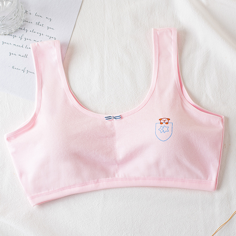 Kids Cotton Sports Training Bra Underwear Puberty Girl Wireless Bralette Vest