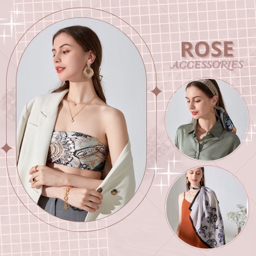 [ Mới 2022] Khăn Banada - Áo yếm lụa cap cấp mềm mại kèm họa tiết kich thước 70x70 Rose.Accessories mã KY01