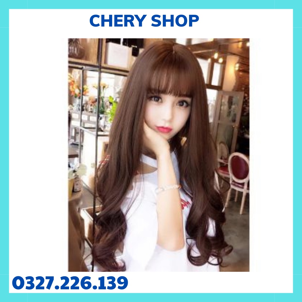 Tóc giả nguyên đầu xoăn  FREESHIP  tóc giả nguyên đầu 8136 tặng kèm lưới trùm