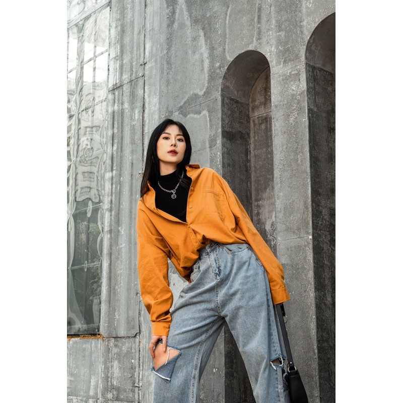 Áo sơ mi trơn MINION CLOTHING dài tay Unisex nam nữ oversize form rộng Ulzzang Streetwear Hàn Quốc vải dày dặn A3004 | BigBuy360 - bigbuy360.vn